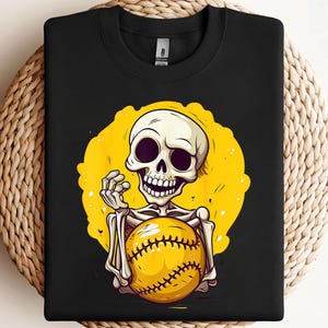 Softball squelette Halloween femmes filles Softball Halloween PNG, sublimation, clipart conception, téléchargement numérique