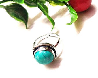 Handmade Turquoise Sterling Silver Ring | Boho Gemstone Jewelry