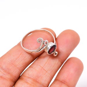 Handmade Red Garnet Ring Symbol of Vitality & Love Ring Gemstone Ring 925 Sterling Silver Anniversary Gift Gift For Her