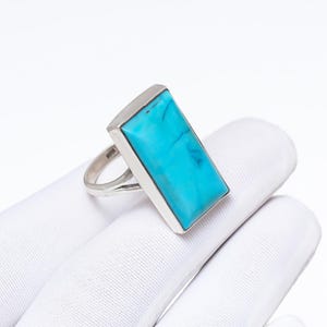 Tibetan Turquoise Sterling Silver Ring: Handmade Gemstone Jewelry