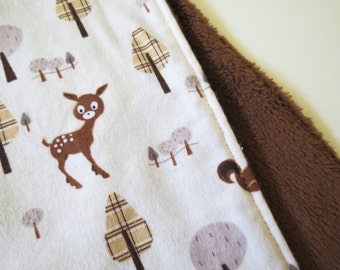 Woodland Friends Bambi and Brown Birds baby contoured burp cloth