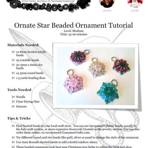 Ornate Star Beaded Ornament Tutorial: PDF Download