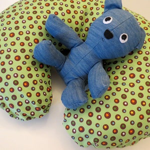 Nursing Pillow Cover: Colorful Stars on Green Organic Cotton