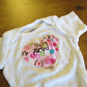 Sweet Monkey baby bodysuit or onesie size 0 to 3 months