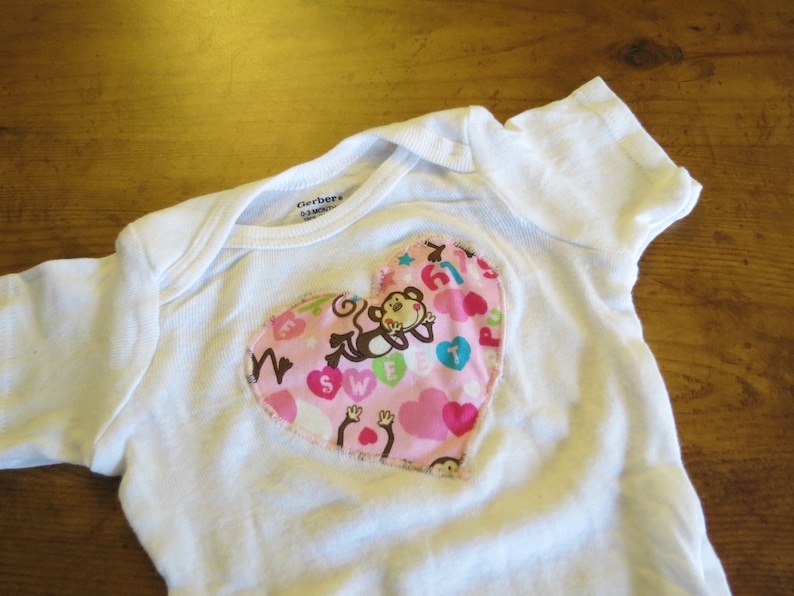 Sweet Monkey baby bodysuit or onesie size 0 to 3 months
