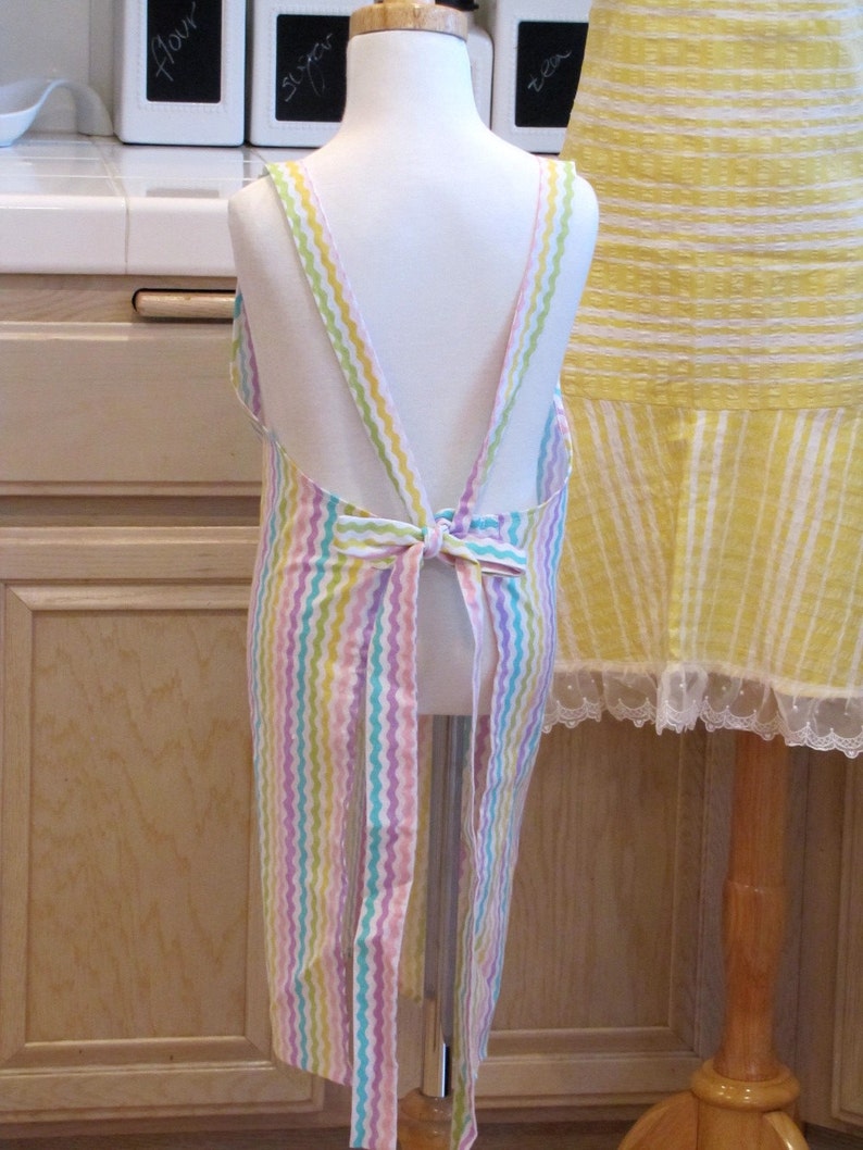 Children's Bib Apron: Easter Stripes image 2