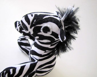 Stuffed Animal: Black and White Striped Baby Zebra