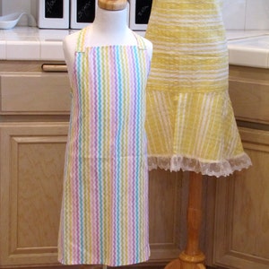 Children's Bib Apron: Easter Stripes image 1