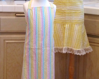 Children's Bib Apron: Easter Stripes