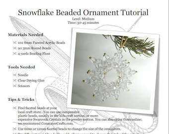Bell Beaded Ornament Tutorial: PDF Download - Etsy