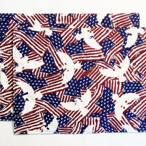 Pair of Placemats:  Patriotic Eagles and Flags
