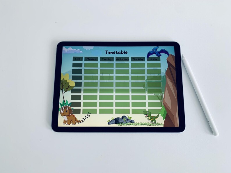Dinosaur Printable Timetable for Kids – Dino School Schedule PDF/PNG ...