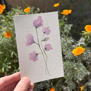 Bluebells / Aquarelle / Peint à la main / Carte postale / Carte-cadeau / Impression