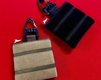 Llavero tarjetero, cartera minimalista con velcro, organizador de nailon balístico