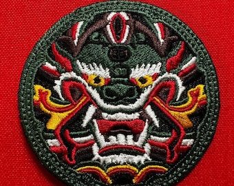 Parche bordado de Joseon Gwimyeon, rostro de la bestia guardiana de Bangpae, parche moral tradicional coreano