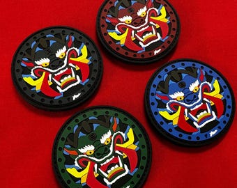Parche de PVC de Joseon Gwimyeon, rostro de la bestia guardiana de Bangpae, parche moral de la herencia coreana