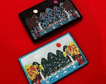 Parche bordado de Joseon Ilwolobongdo, Sol, Luna y Cinco Picos, Parche de la Herencia Real