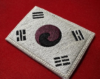 Parche bordado Taegeukgi del Ejército de Liberación Coreano, bandera Jingwansa, parche del patrimonio del movimiento independentista.