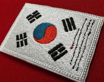 Parche bordado Taegeukgi firmado por Kim Gu, bandera de la independencia de Corea, parche moral patrimonial
