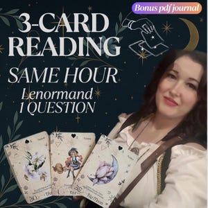 3-Card Spread | Same Hour | Lenormand Cartomancy Reading | 1 Question | Intuitive | Psychic Guidance | Relationship | Finance | Career | PDF