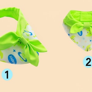 Green Alien Pet Bandana for Cats and Small Dogs, Fun Cartoon Space Print Dog Scarf Bib, Adjustable Neck Accessory for Daily Wear