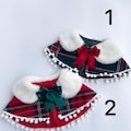 Christmas Dog Bandana with Faux Fur, Plaid Pet Cape with Bow, Holiday Dog Scarf, Cute Cat Outfit, Winter Pet Clothes, Gift for Pets product logo