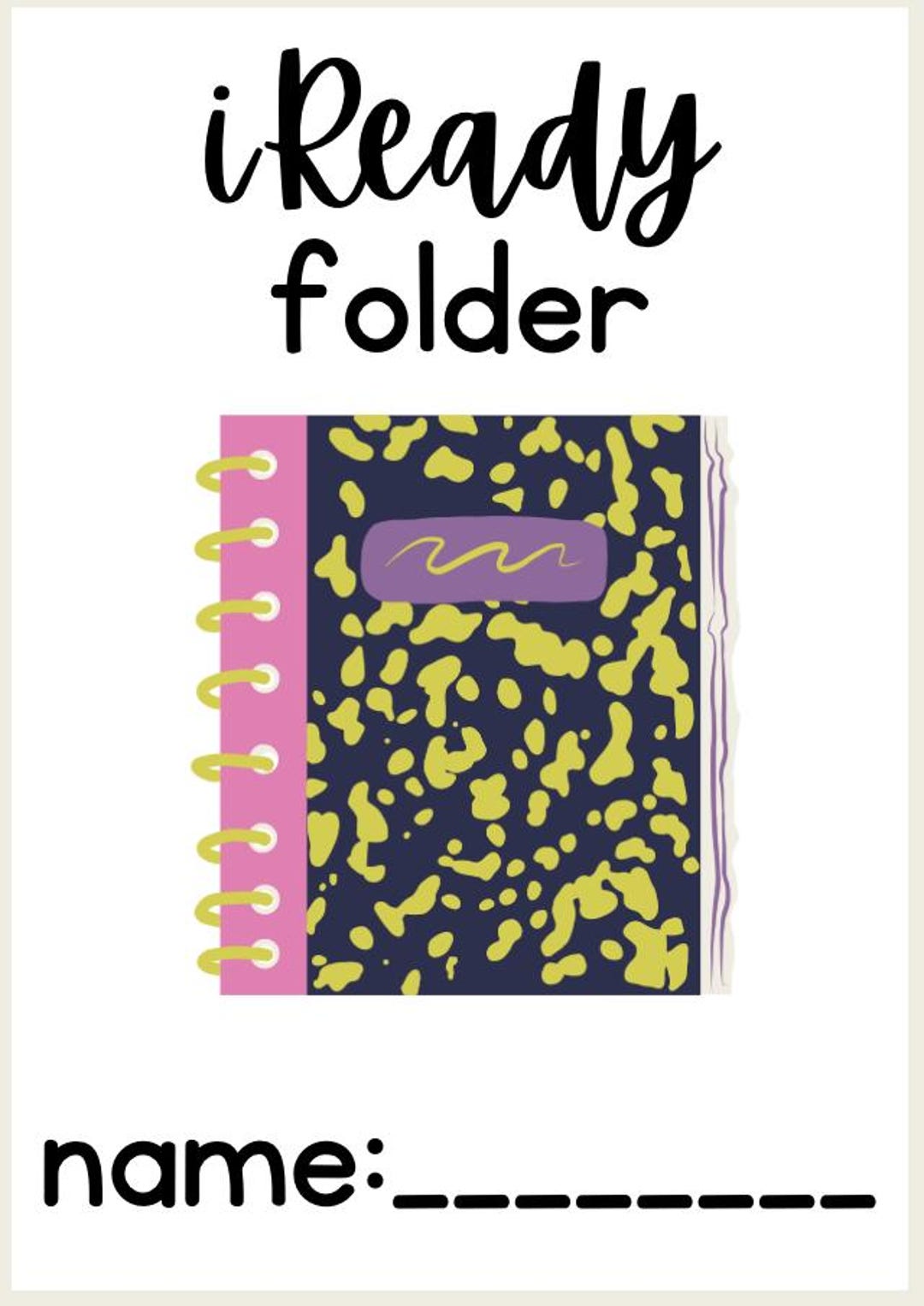Folder/binder Inserts (elementary School) - Etsy