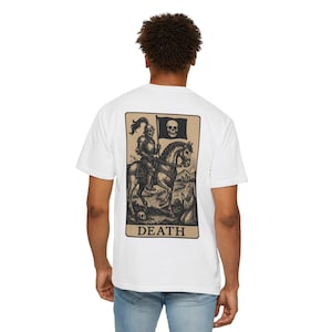 Gothic Death-Thema Unisex T-Shirt, trendiges grafisches T-Shirt für Halloween, Freizeitkleidung, einzigartiges Geschenk, Kleidung im Vintage-Stil