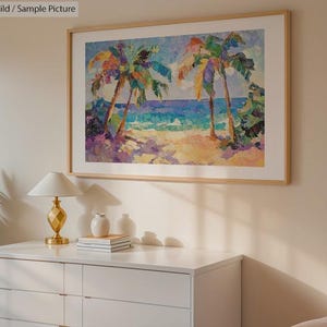 Palm Tree Beach Printable Art Tropical Wall Decor Digital Download