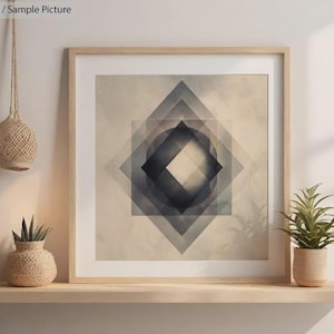 Layered Geometric Digital Art Print - Modern Abstract Home Decor, Instant Download