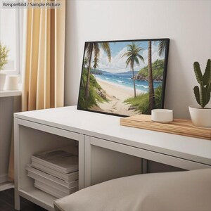Palm Perfect Paradise Digital Download - Tropical Beach Palm Art Printable for Relaxing Home Decor