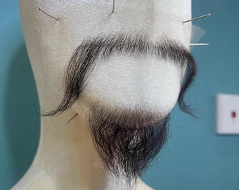 Handmade Costume Beard, Soft Gauze Crocheted Men's Beard