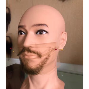 100% Handmade Fake Beard, Realistic Invisible Beard Set, Special Beard for Film and Television Modeling, Customizable Beard Props