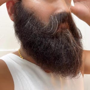 Handmade Fake Beard Set, Big Beard Made of Real Human Hair, Invisible Men&#39;s Beard Made of High-Definition Yarn