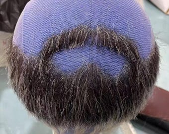 Customizable Crochet Beard, Real Human Hair, Film Prop