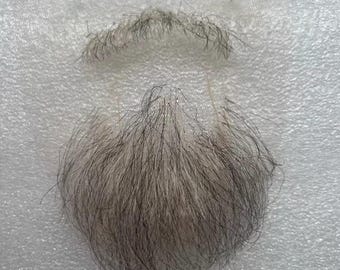 Hand-Crocheted Gray Beard, Realistic Film Prop
