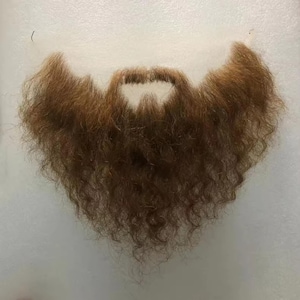 Handmade Beards, Men&#39;s Beards, Brown Curly Beards, Creative Cosplay Beards, Custom Men&#39;s Beards, Beards Made of Real Hair