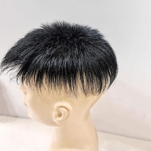 Men&#39;s Real Hair Wigs, Black Short Wigs, Wig Covers to Cover Baldness, Men&#39;s Wigs, Men&#39;s Hairstyles That Have Been Trimmed
