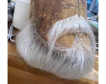 Handmade White Beard, Custom Stick-On Beard, Special Effects