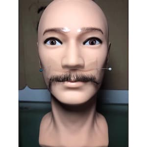 Handmade men&#39;s beard, sexy realistic black beard, invisible veil edge fake beard, beard suitable for cosplay