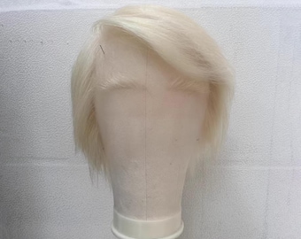 White Men's Wig, Gothic Vampire Cosplay Wig, Bangs
