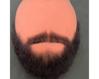 Black Handmade Beard, Cosplay Beard, Invisible and Realistic Beard Set, Support Personalized Customization