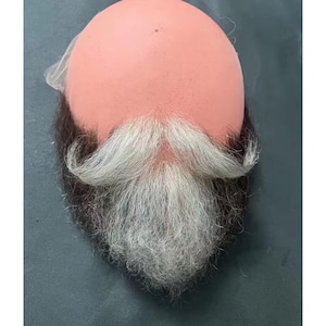 Hand-Woven Men&#39;s Beard, Black and White Big Beard, Dramatic Realistic Beard, Cross-Dressing Beard