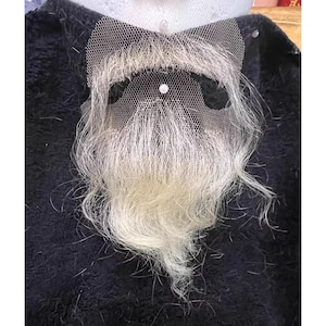 White Curly Beard, Handmade Movie Beard, Halloween Old Man White Beard, Custom Men&#39;s Beard, Unique Gift for Him