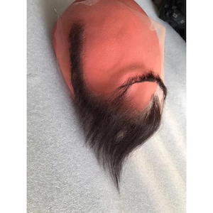 Black Beard, Hand-Crocheted Invisible Hair Net Beard, Realistic Beard That Can Be Cut, Unique Gift for Him
