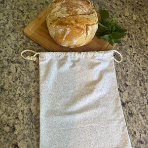 Reusable Cotton Bread Bag with Drawstring | Eco-Friendly Bread Storage | Zero Waste Kitchen | Cotton Bread Sack | Homemade Bread Gift Bag