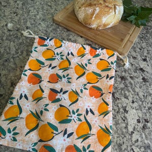 Reusable Cotton Bread Bag with Drawstring | Eco-Friendly Bread Storage | Zero Waste Kitchen | Cotton Bread Sack | Homemade Bread Gift Bag