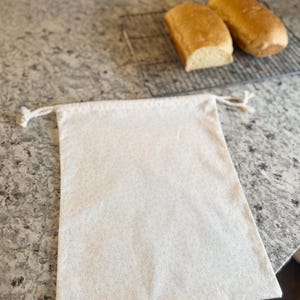Bread Bag for Sourdough, Reusable Bread Bag with drawstrings, Zero Waste Food Storage, Eco-friendly Kitchen, Farmhouse cotton bread bag