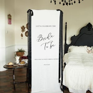 Bridal Shower Welcome Sign, Bride To Be Banner, Personalized Fabric Banner for Bridal Party, Wedding Shower Decor, Custom Event Sign