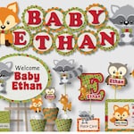Woodland Baby Shower Decorations Woodland Animals Baby Etsy